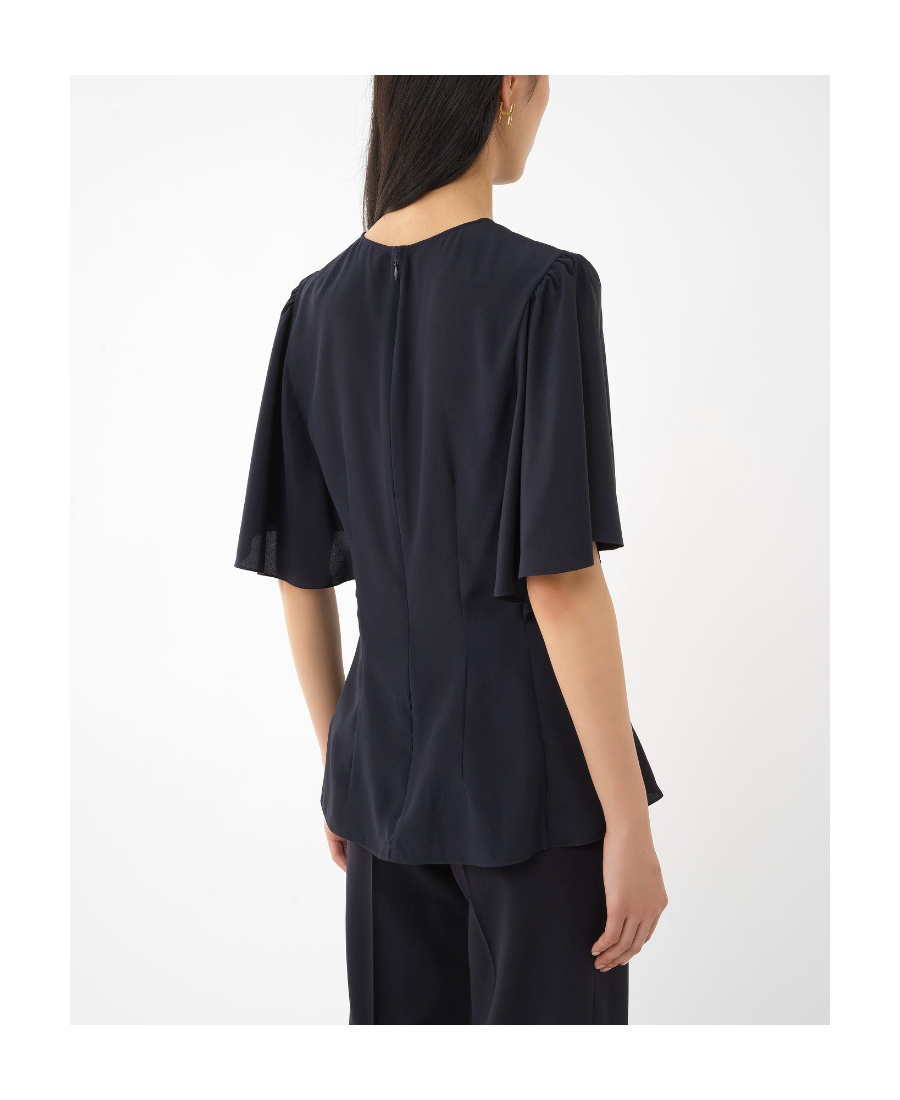 Chloé Drape-detailed Crewneck Top In Black