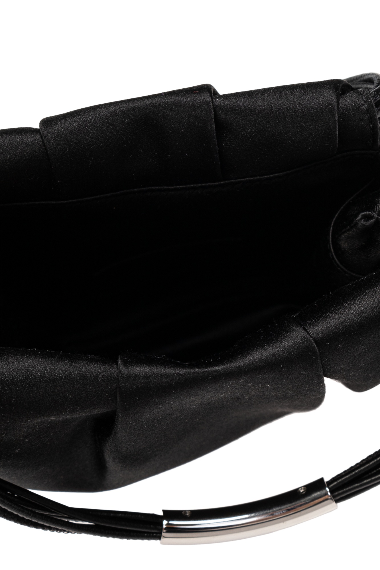 Saint Laurent Pochon Mini Top-handle Bag In Satin Silk In Black