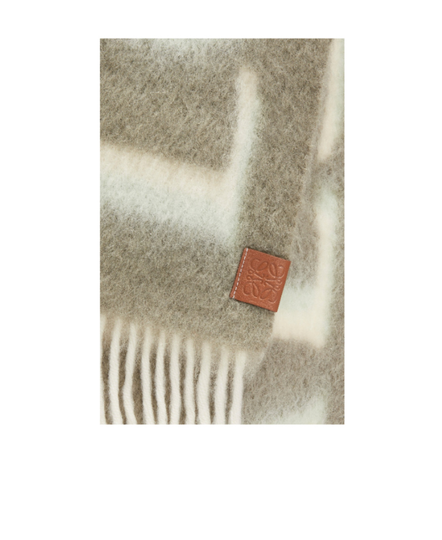 Shop Loewe Scarf In Wool And Mohair In Green
