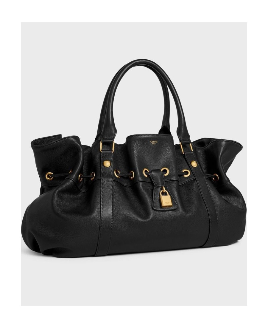 Celine Abbey Logo Handbag In Black