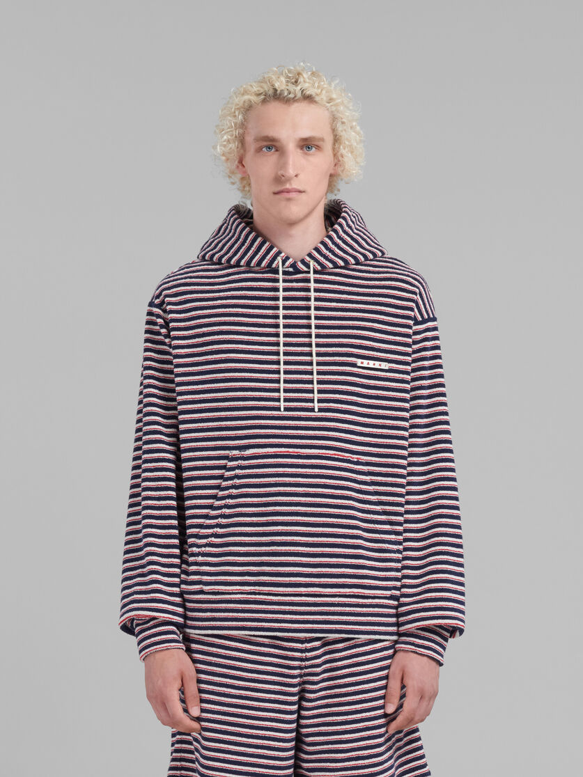 Marni Layered Striped Hoodie In Black