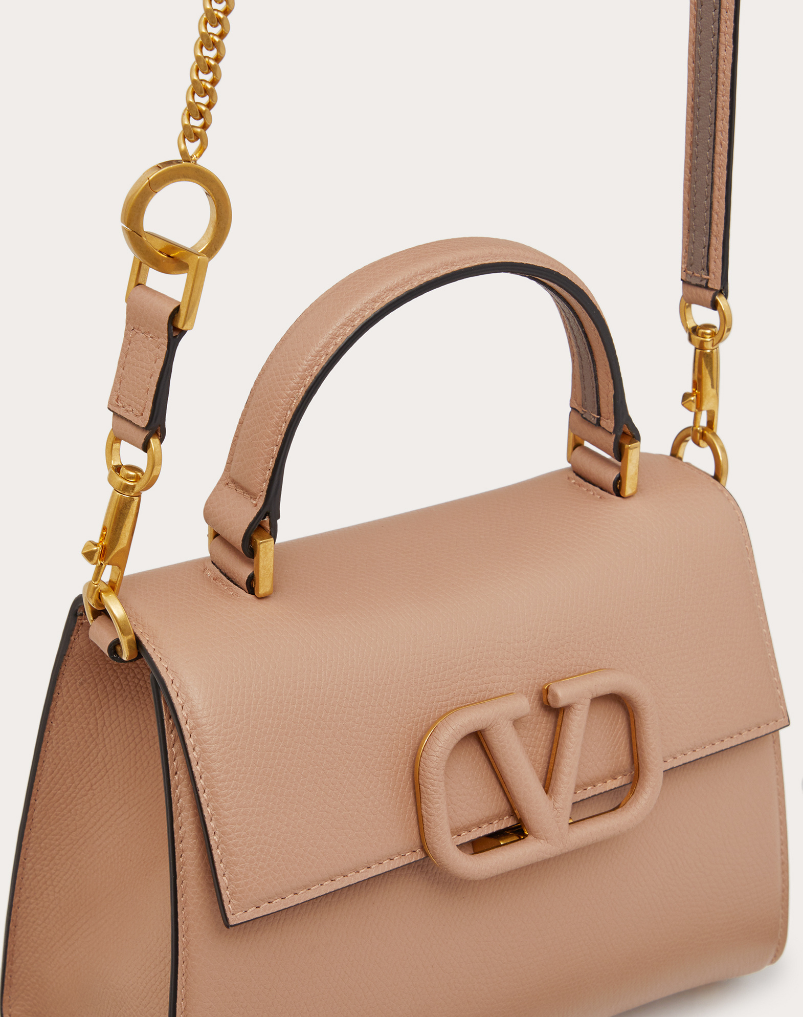 Valentino Small Calf Leather Vsling Top-handle Bag In Pink