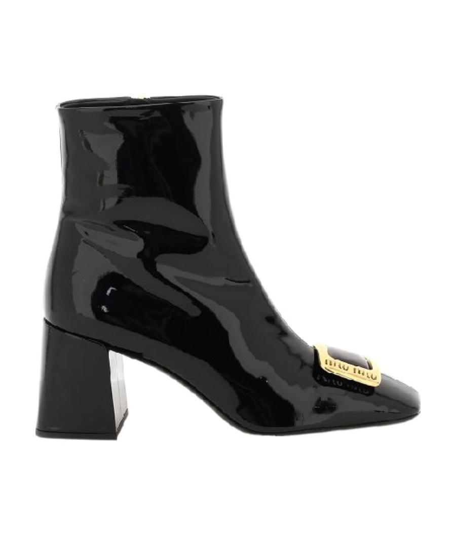 Miu Miu Side Zipper Boots In Black