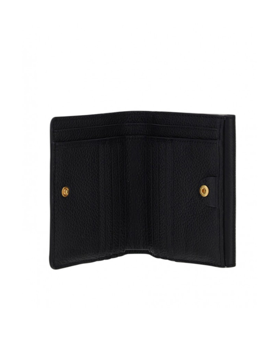 Chloé Marcie Square Debossed-logo Wallet In Black