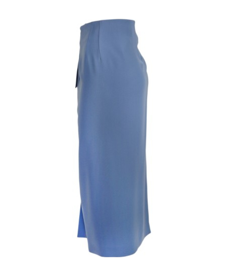 Shop Emporio Armani Emblem Skirt In Blue