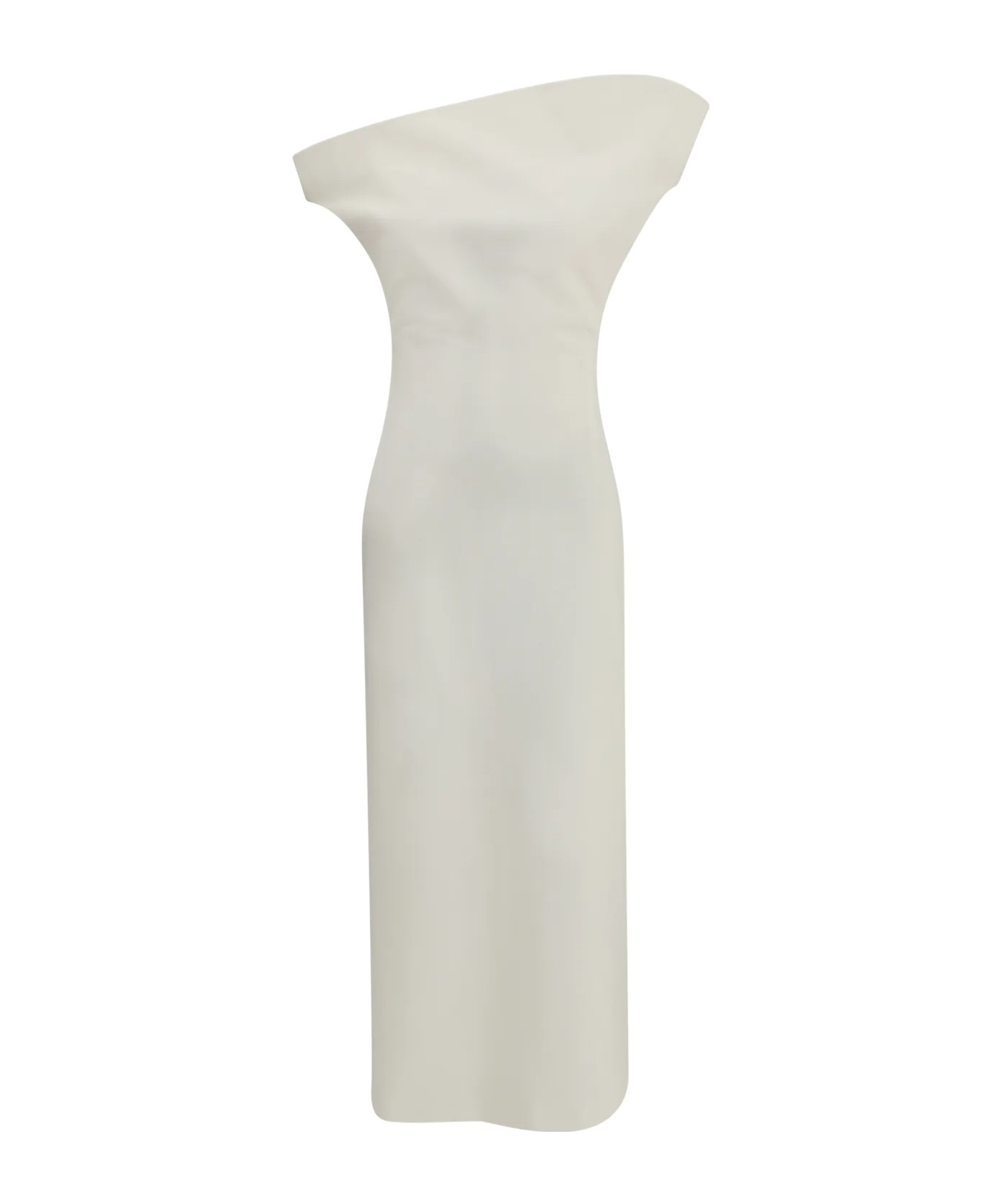 Magda Butrym Asymmetrical Midi Dress Back Slit In White