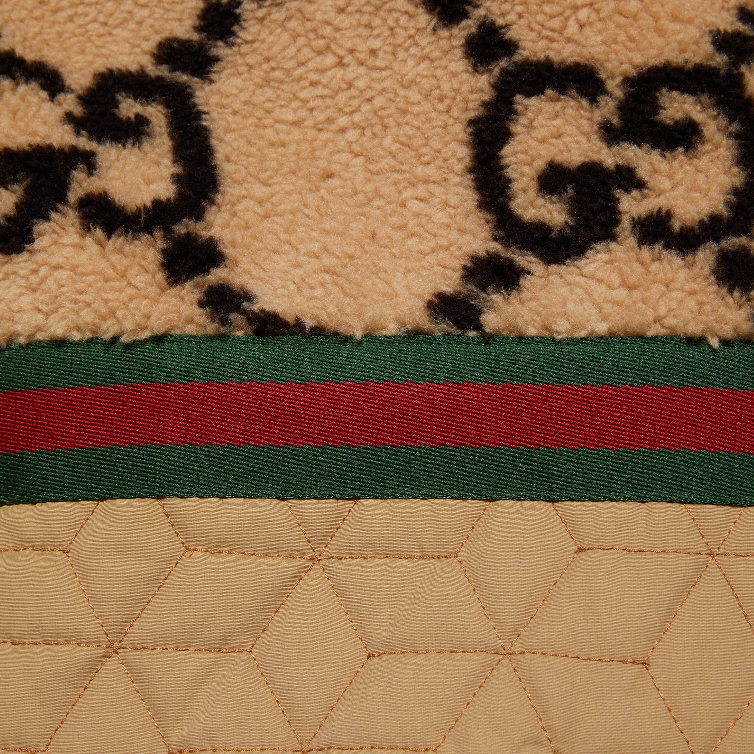 Gucci Gg-jacquard Wool-blend Fleece Track Jacket In Brown