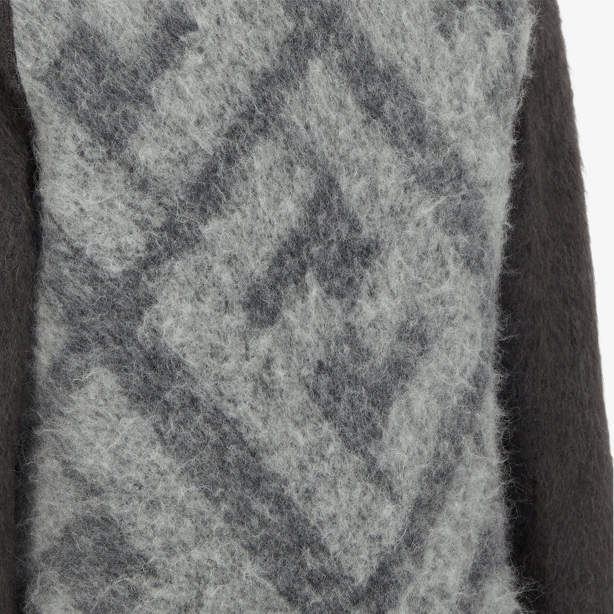 Fendi Embroidered Wool Blend Sweater In Gray