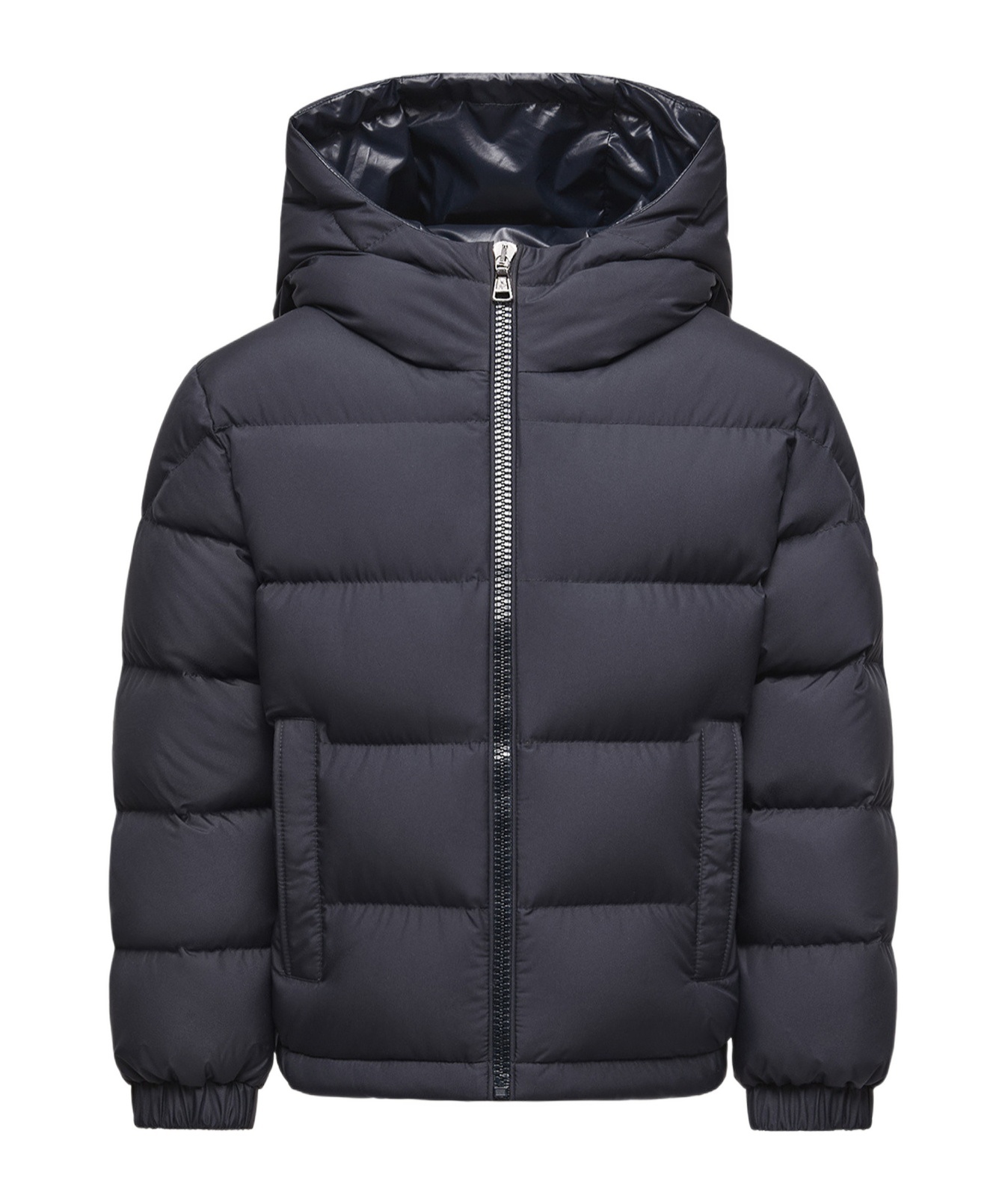 Moncler Hooded Quilted Jacket In Blue