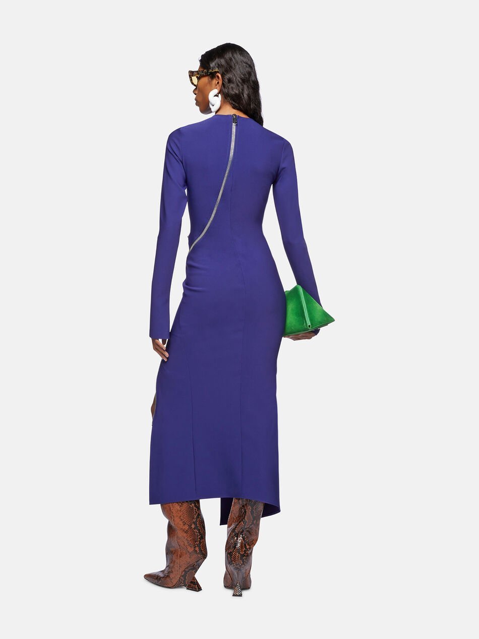 Attico Blue Midi Dress In Blue