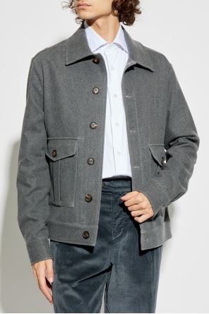 Eleventy Button-fastening Flap-pocket Jacket In Gray