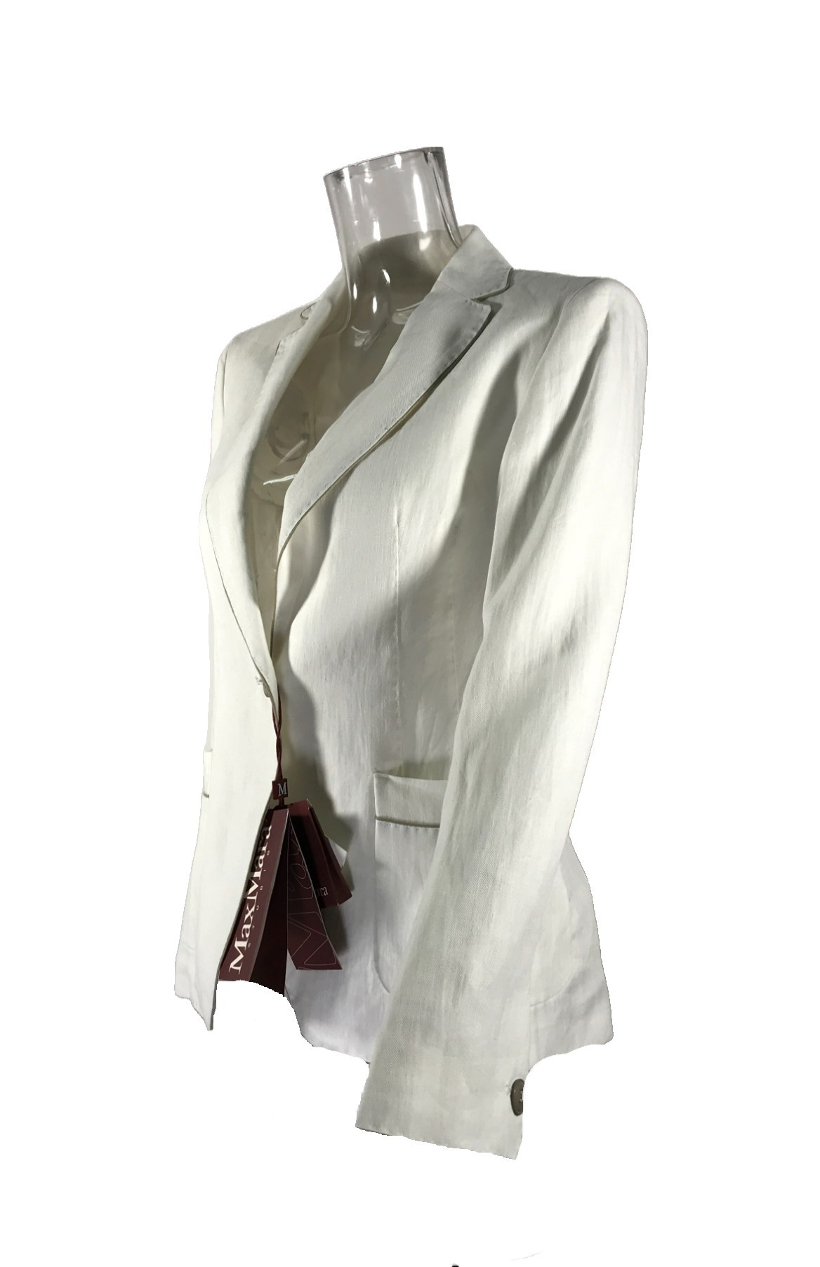 Max Mara Long Sleeved Suit Jacket In White