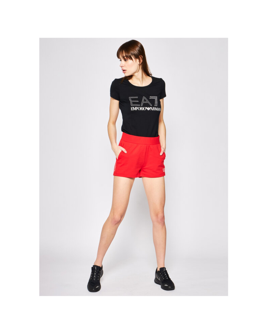 Ea7 Logo Printed T-shirt In Black