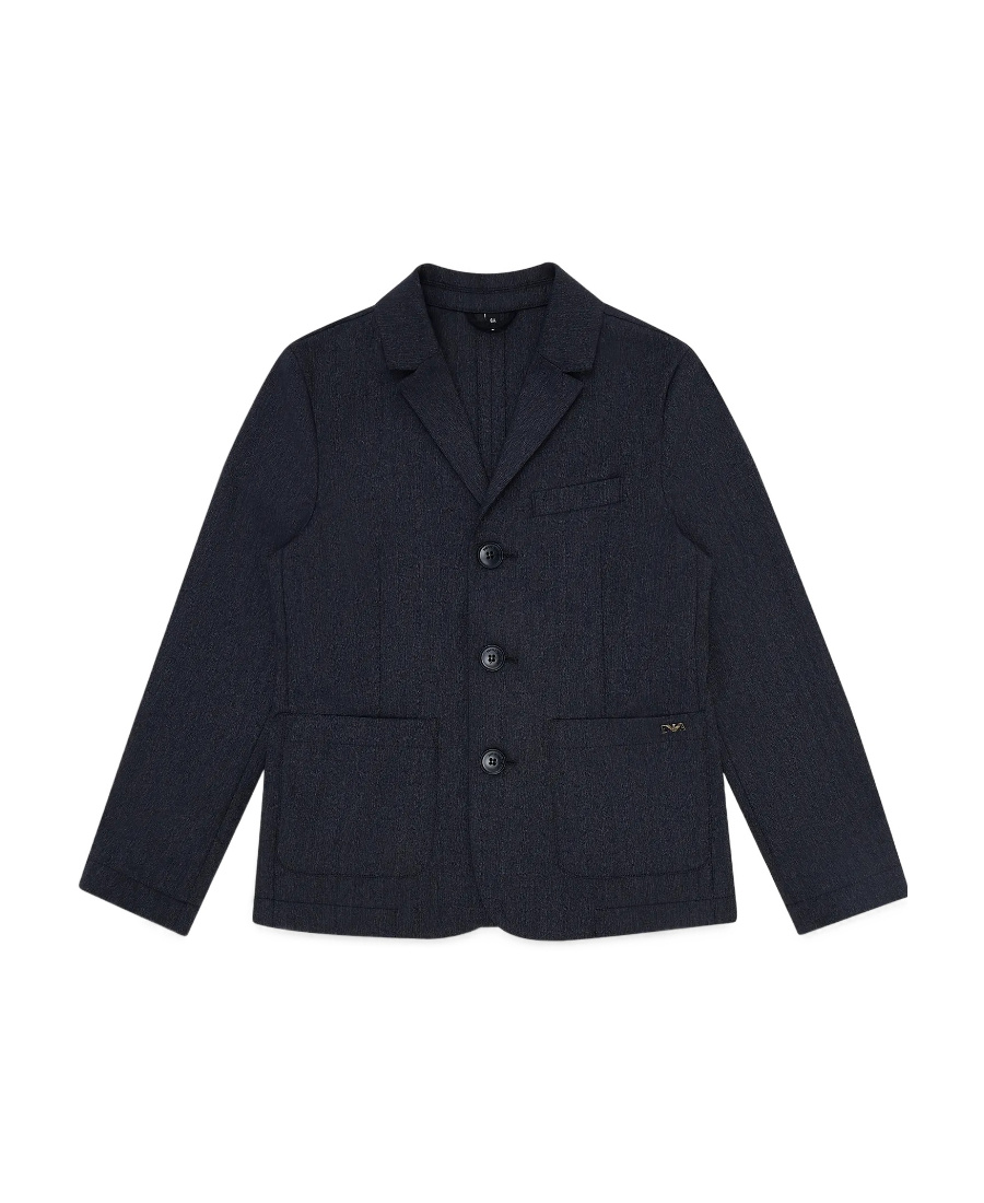 Emporio Armani Single-breasted Blended Suit Jacket In Blue