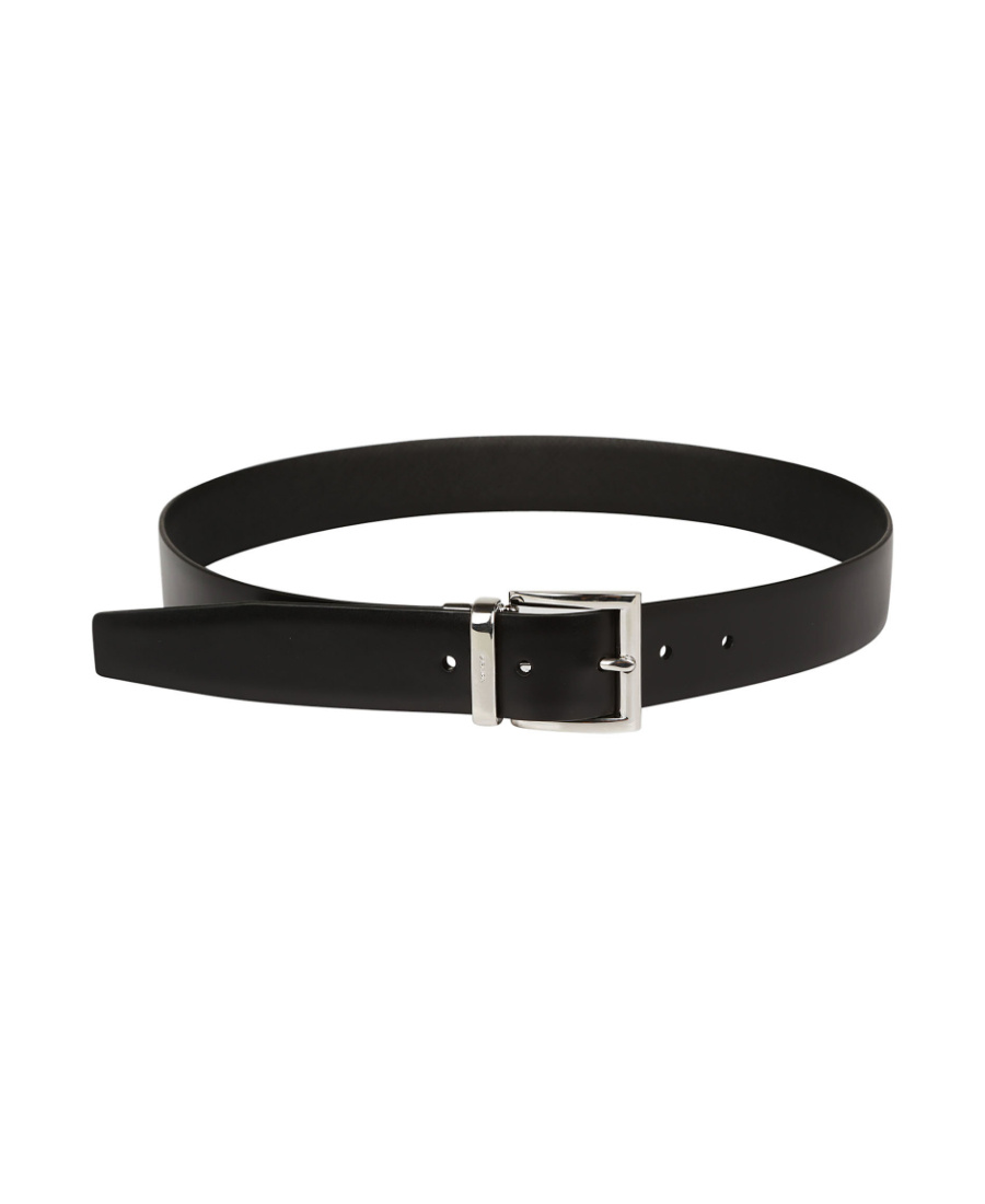Prada Saffiano Leather Reversible Belt In Black