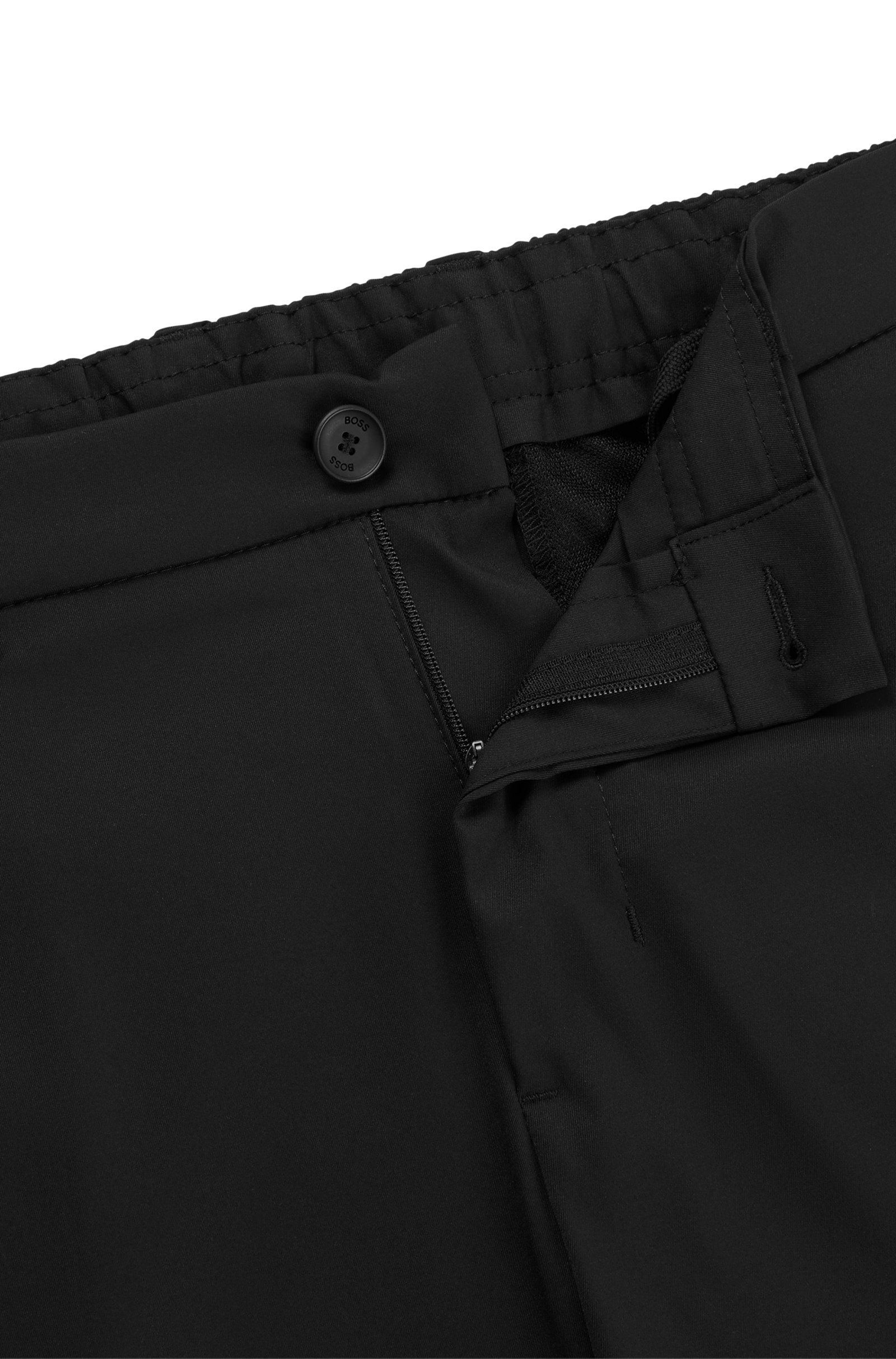 Hugo Boss Tapered-leg Chino Trousers In Black