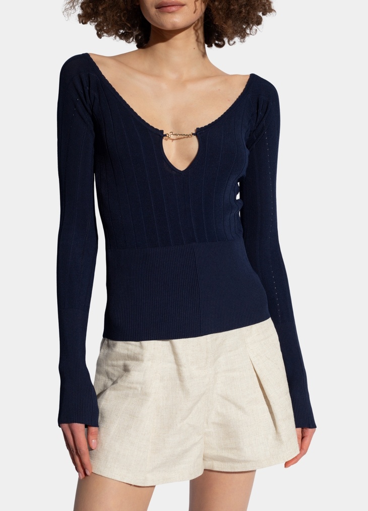 Jacquemus Long-sleeved Sweater In Black