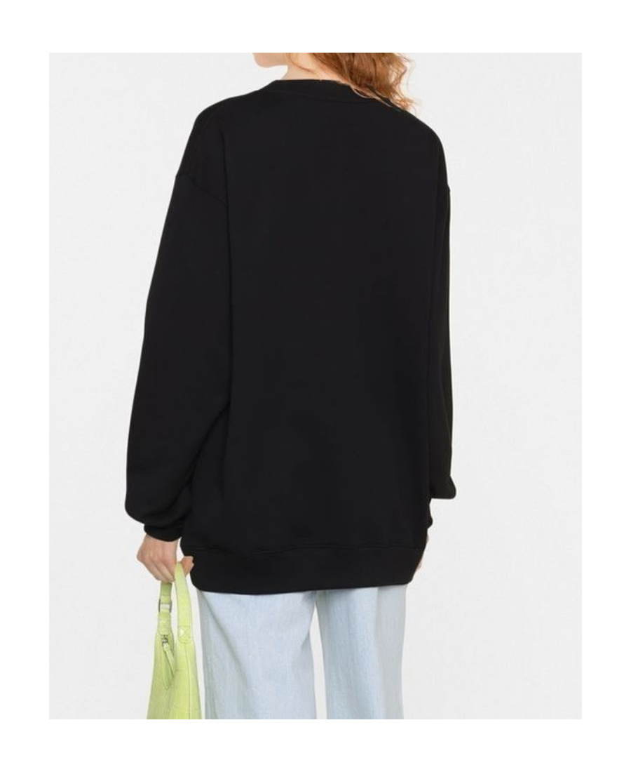 Moschino Graphic-print Crew Neck Sweatshirt In Black