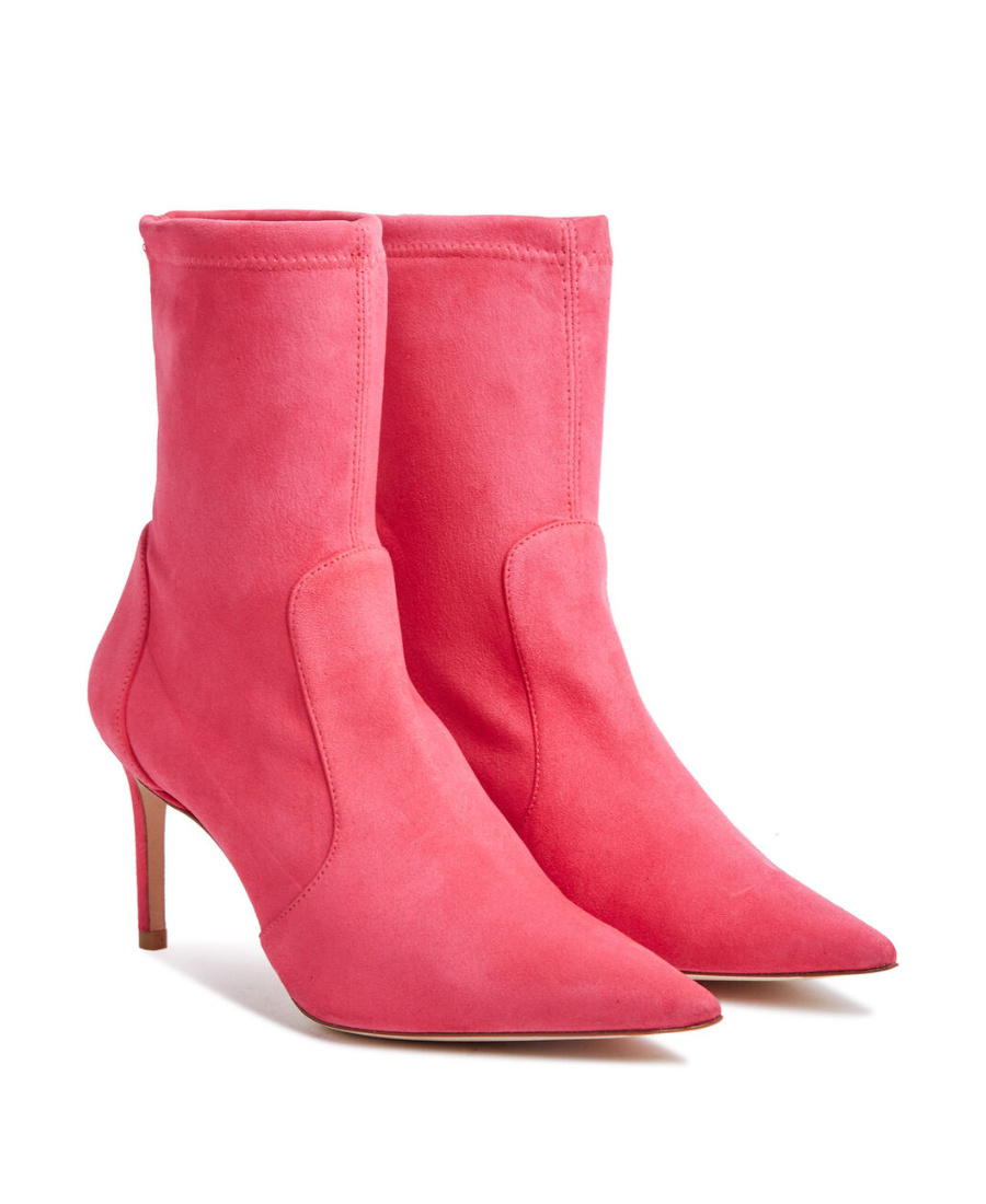 Stuart Weitzman Pointed-toe High-ankle Boots In Red