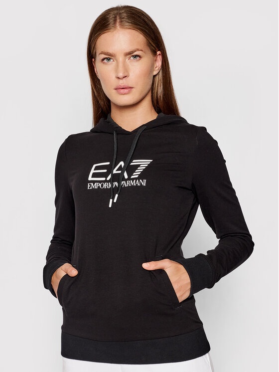 EA7 LOGO-PRINT HOODIE 