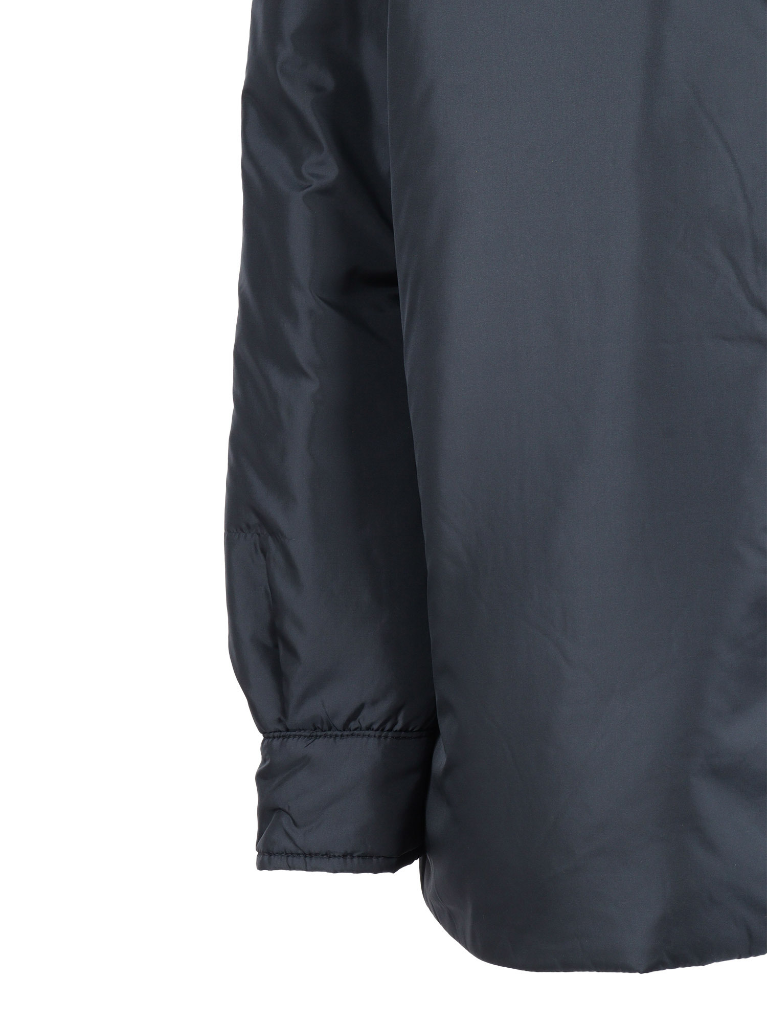 Aspesi Hooded Black Jacket With Snap Button Closure In Black