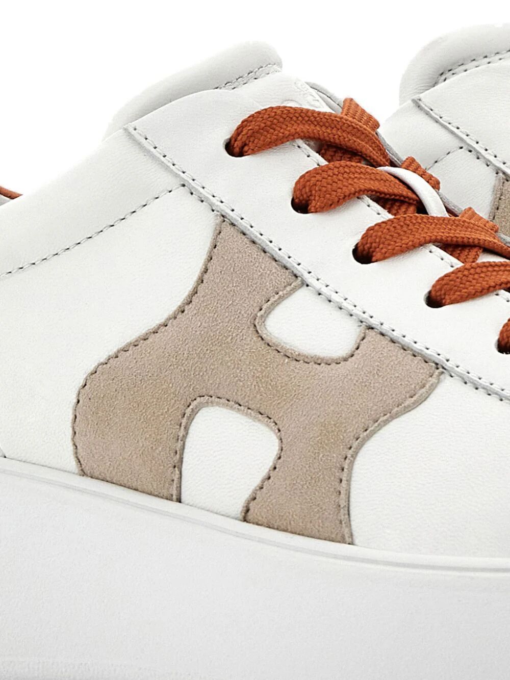 Hogan Rebel Sneakers In Nappa Leather Multicolor In White