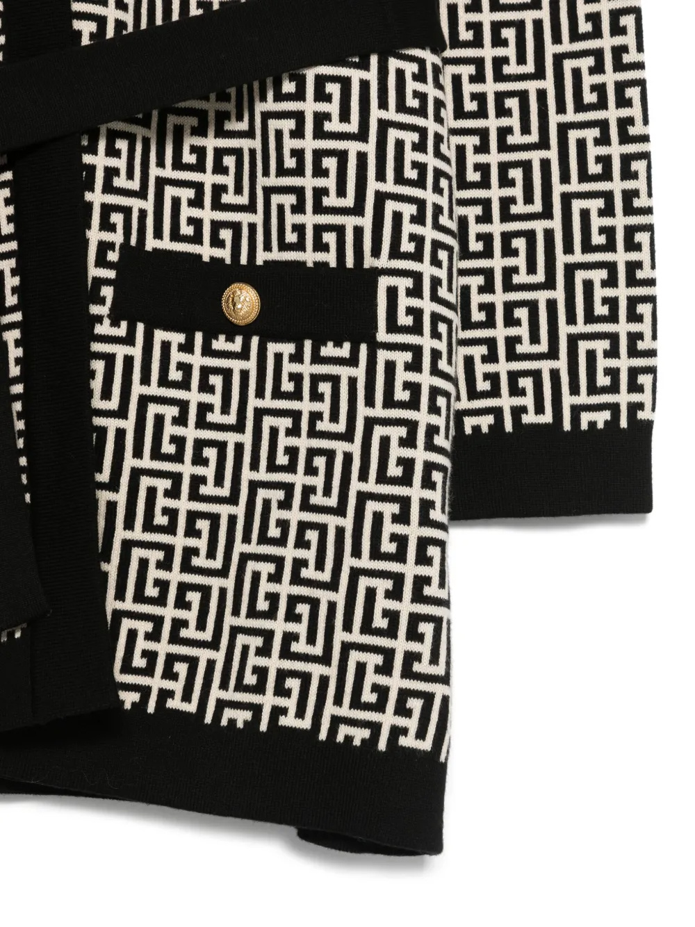 Balmain Logo Jacquard Sweater In Black