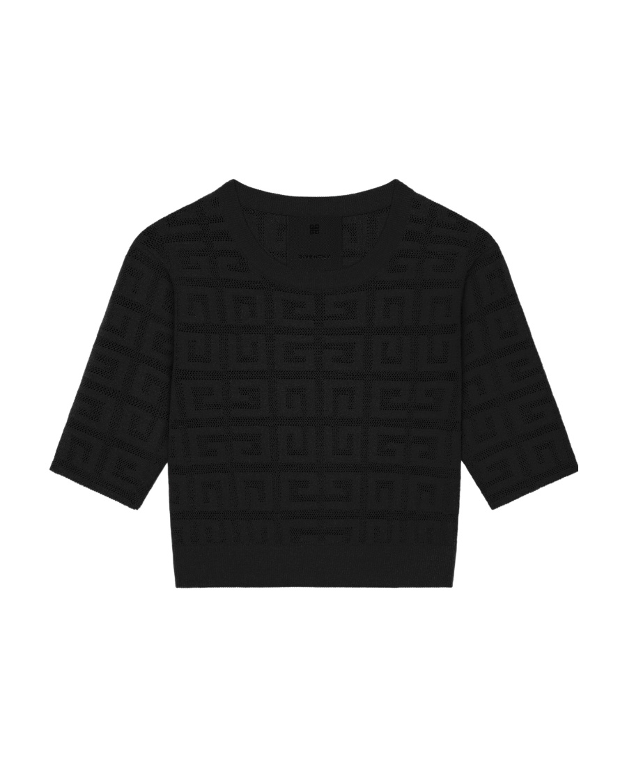 Givenchy Logo Detailed Cropped T-shirt In Black