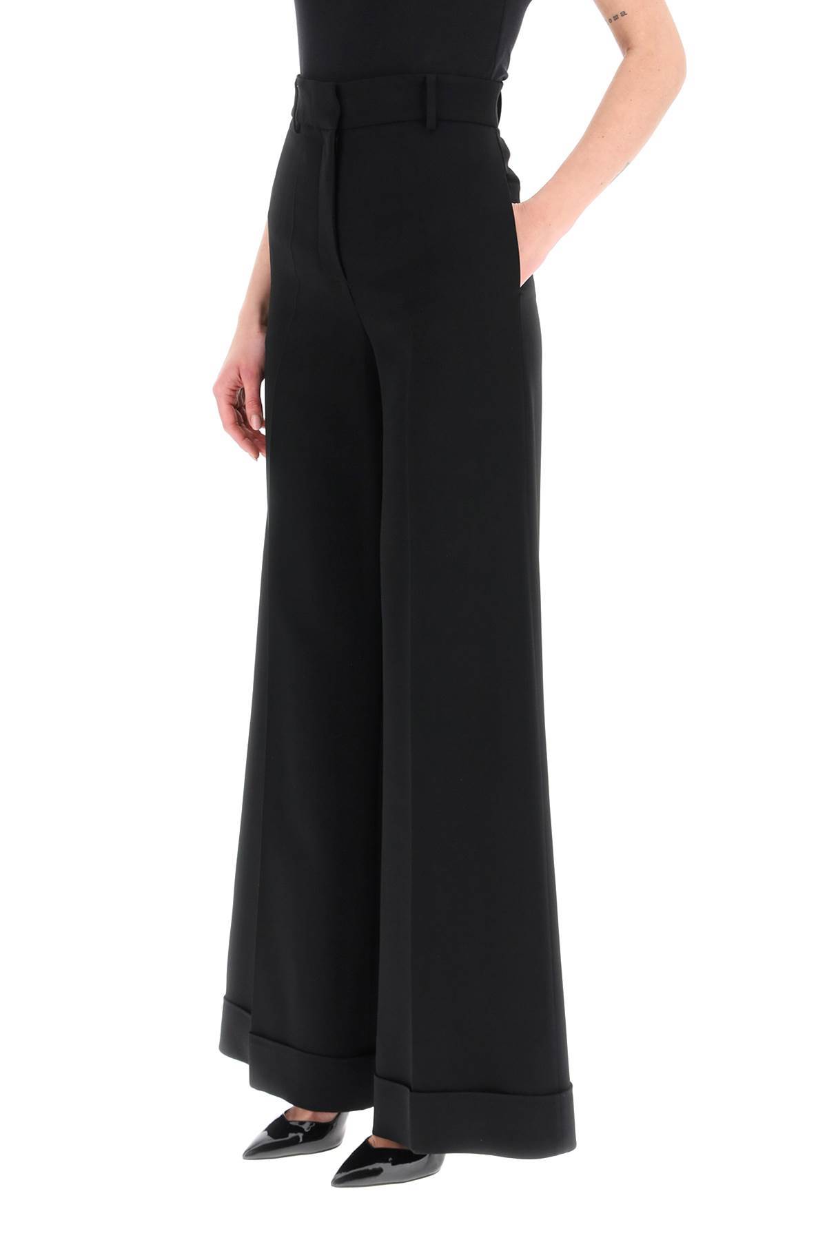 Moschino Women's High-waist Wide-leg Trousers In Black