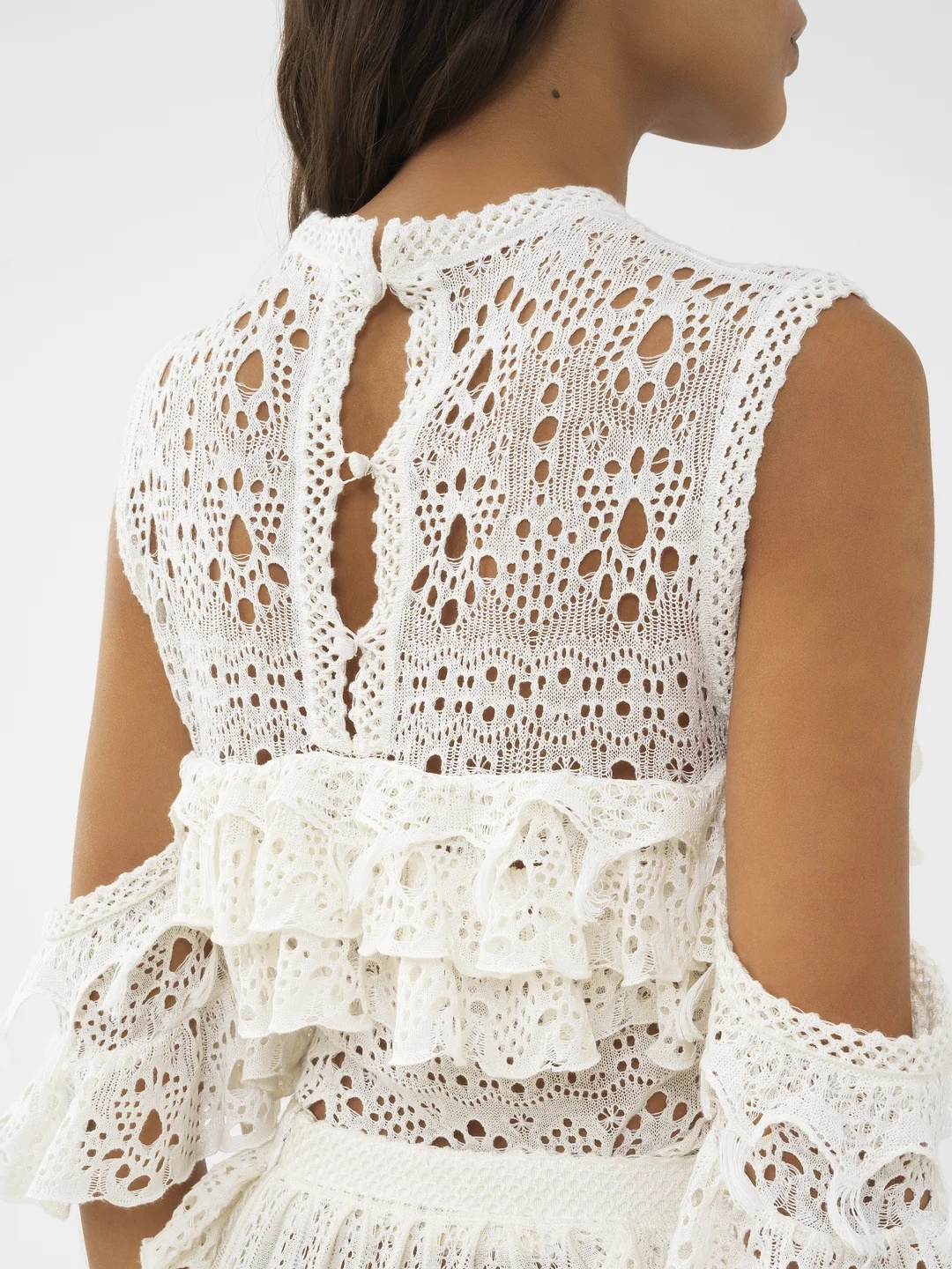 Chloé Women's Crochet Knit Top In White