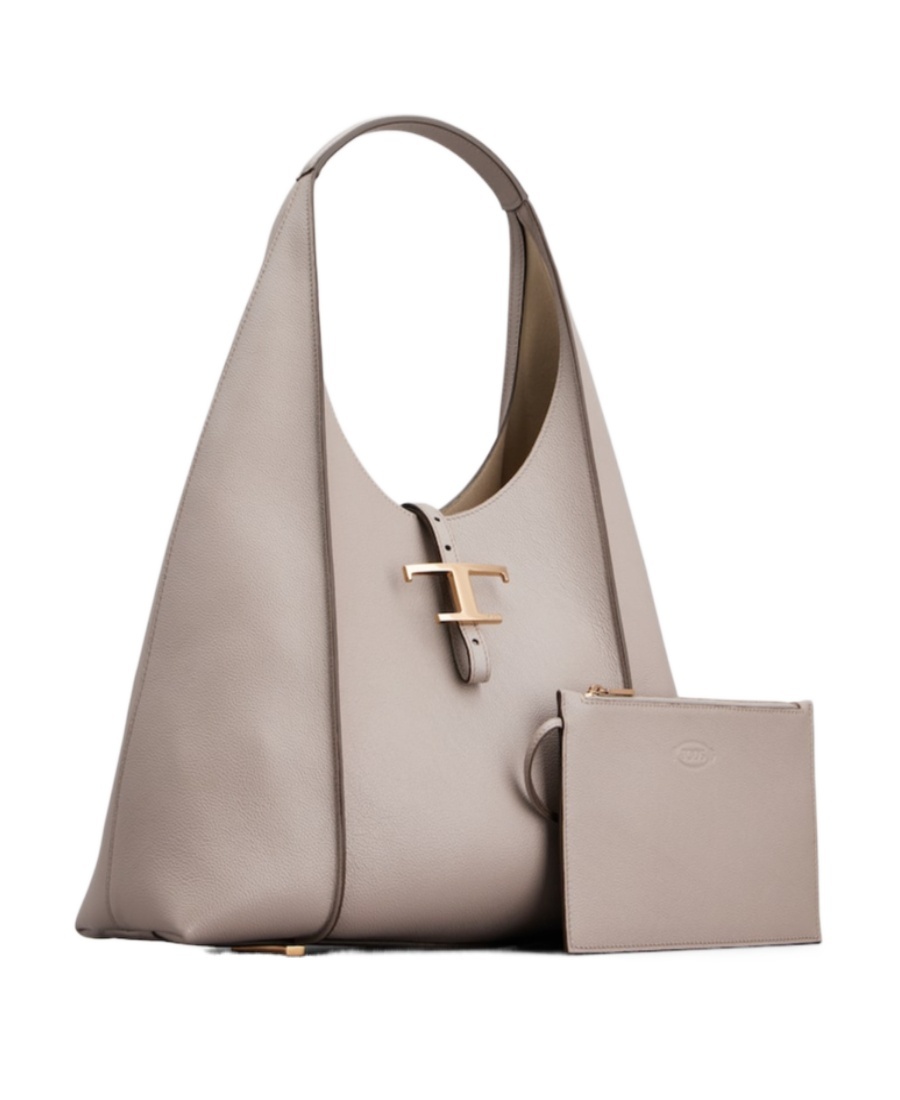 Tod's T Timeless Leather Tote Bag In Nude