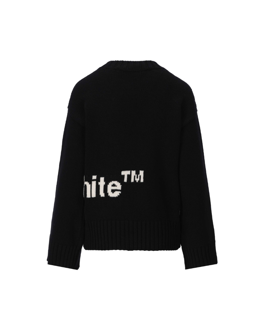OFF-WHITE LOGO-INTARSIA KNIT JUMPER