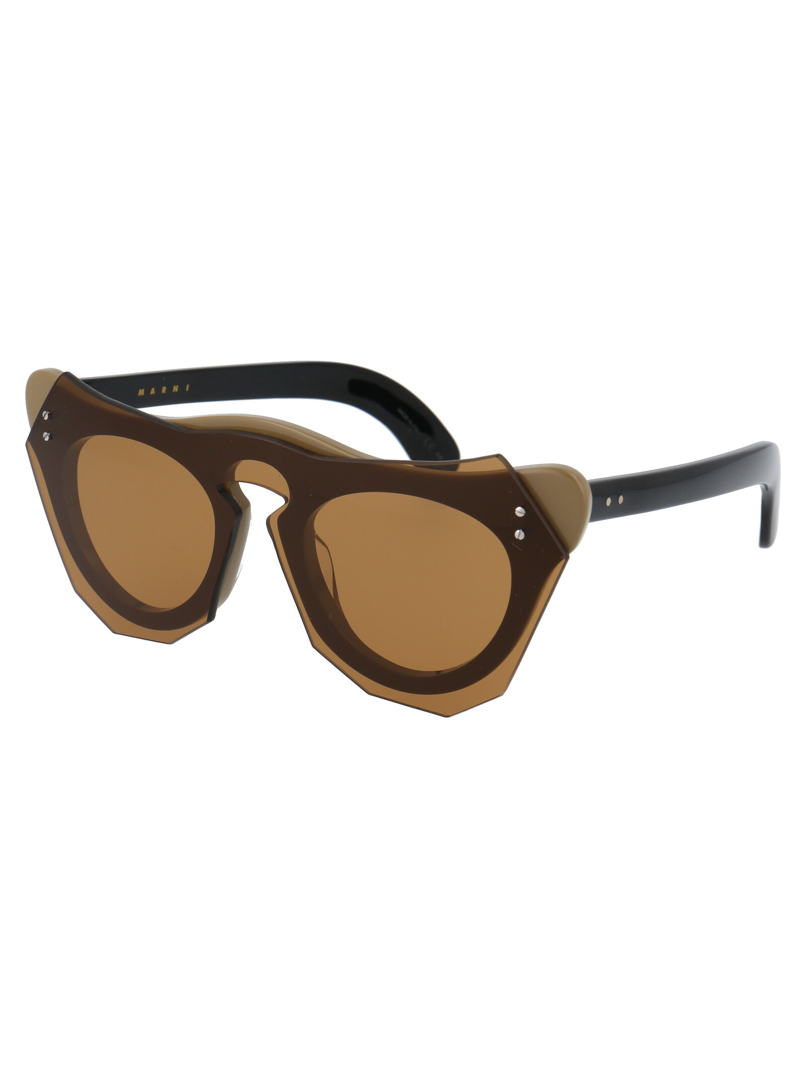 Marni Geometric-frame Sunglasses In Brown