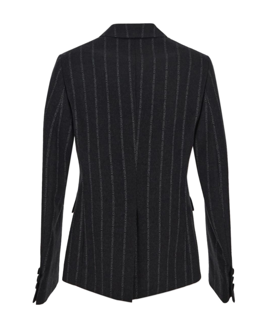 Versace Flannel Single-breasted Jacket In Black