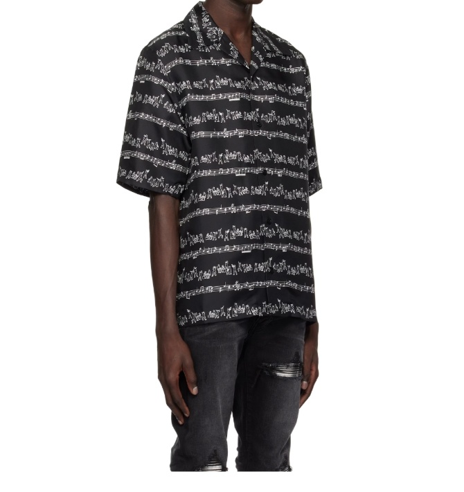 Amiri Black Jazz Band Bowling Shirt In Black