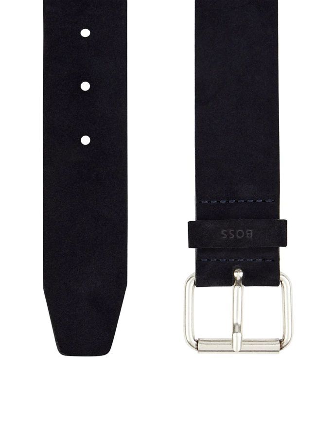 Hugo Boss Boss Ronnie Grained Leather Belt In Black
