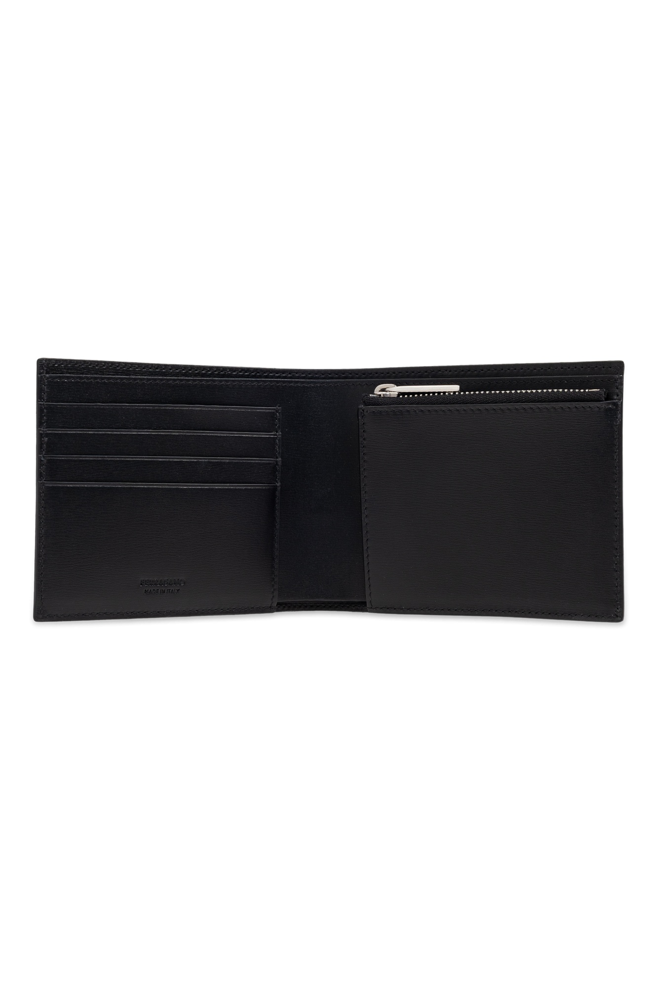 Ferragamo B-fold Leather Wallet In Black