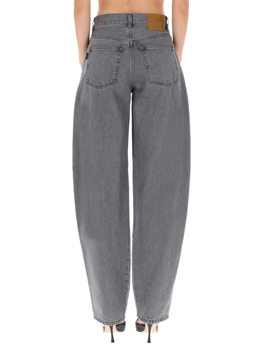 Haikure Denim Trousers With Belt Loops In Gray
