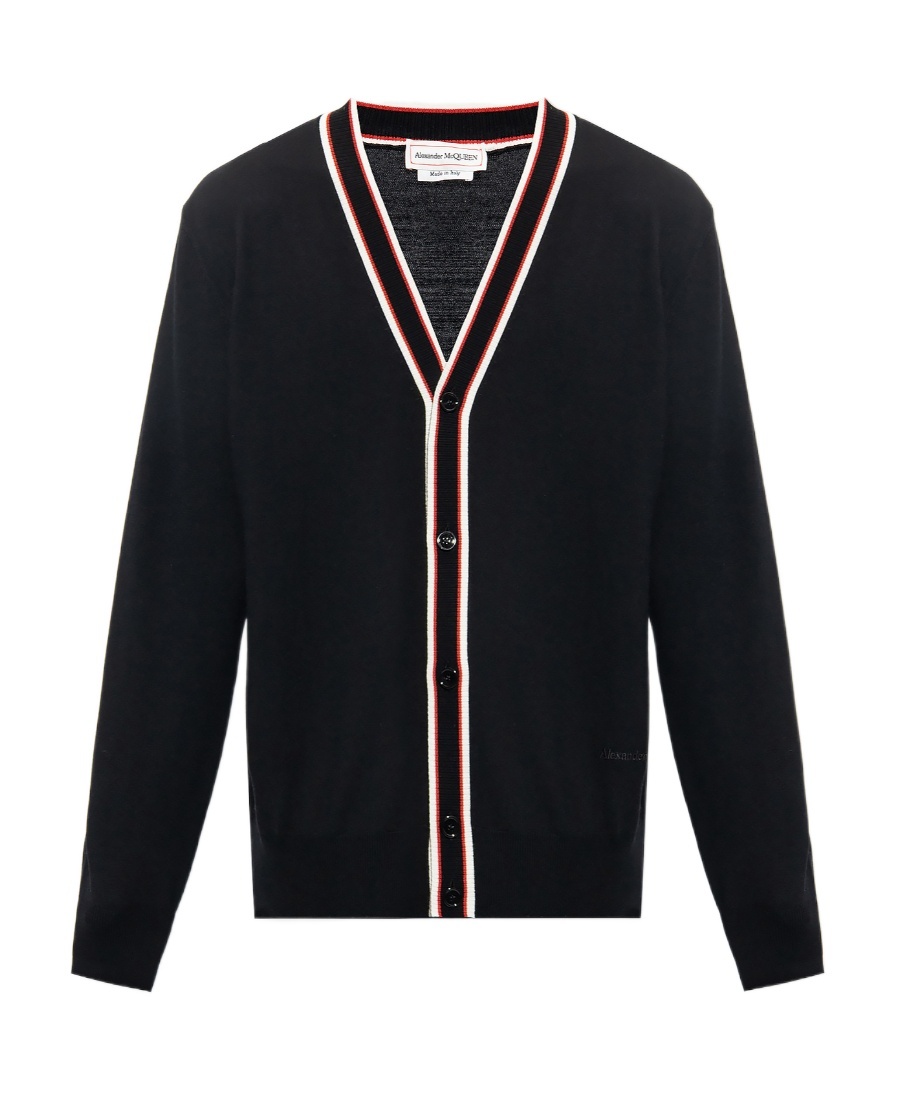 Alexander Mcqueen Alexander Mc Queen Black Wool Cardigan In Black