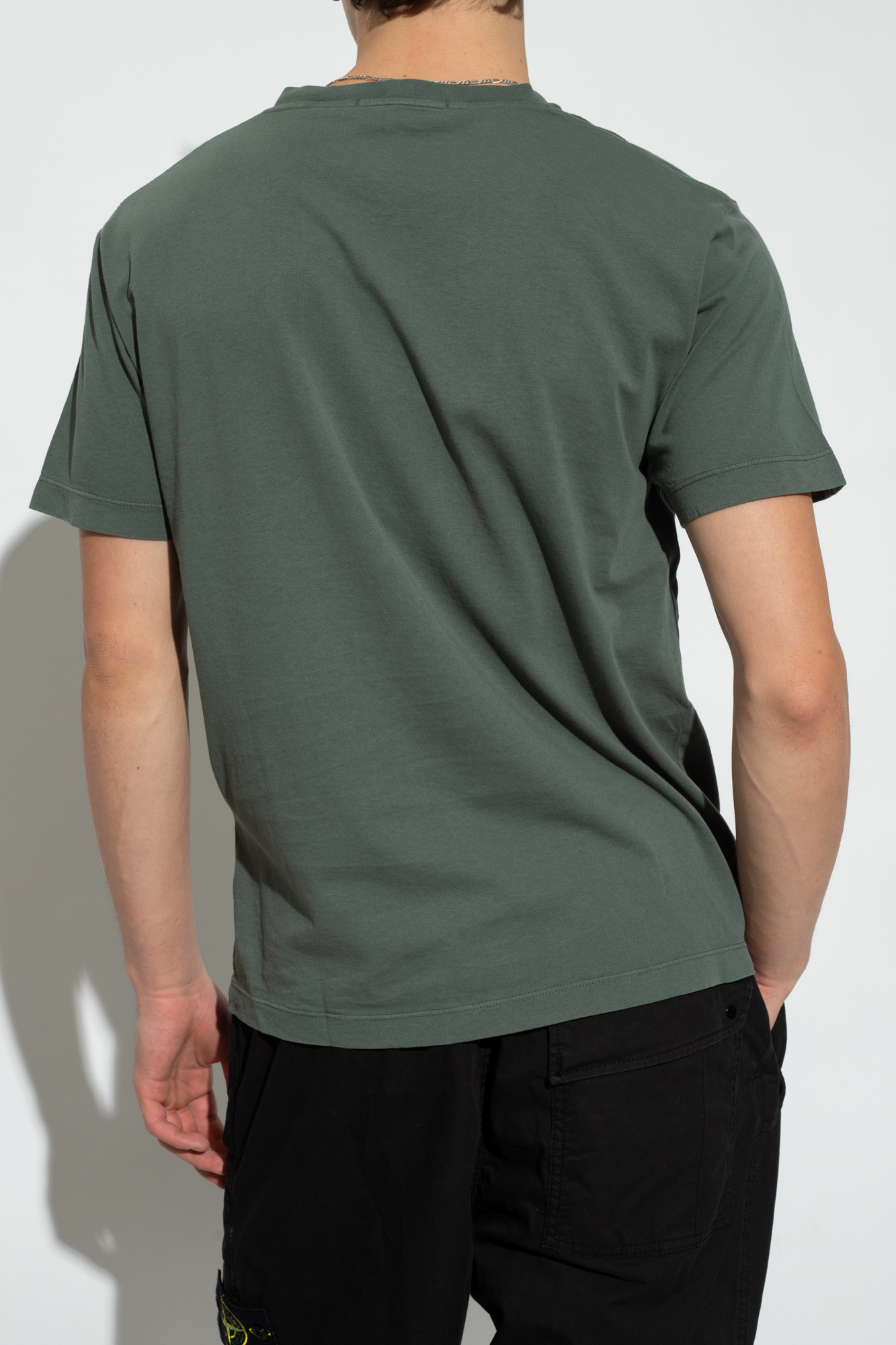 Stone Island Compass-print Cotton T-shirt In Green