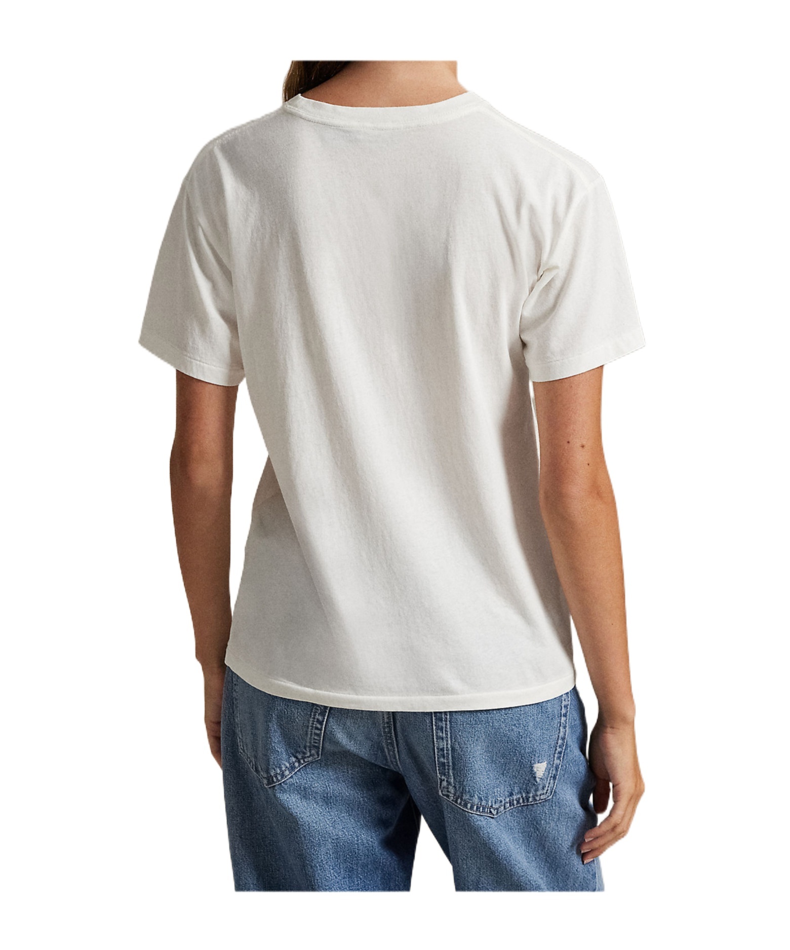 Polo Ralph Lauren Ivory Cotton Jersey T-shirt With Iconic Embroidered Polo Bear In White