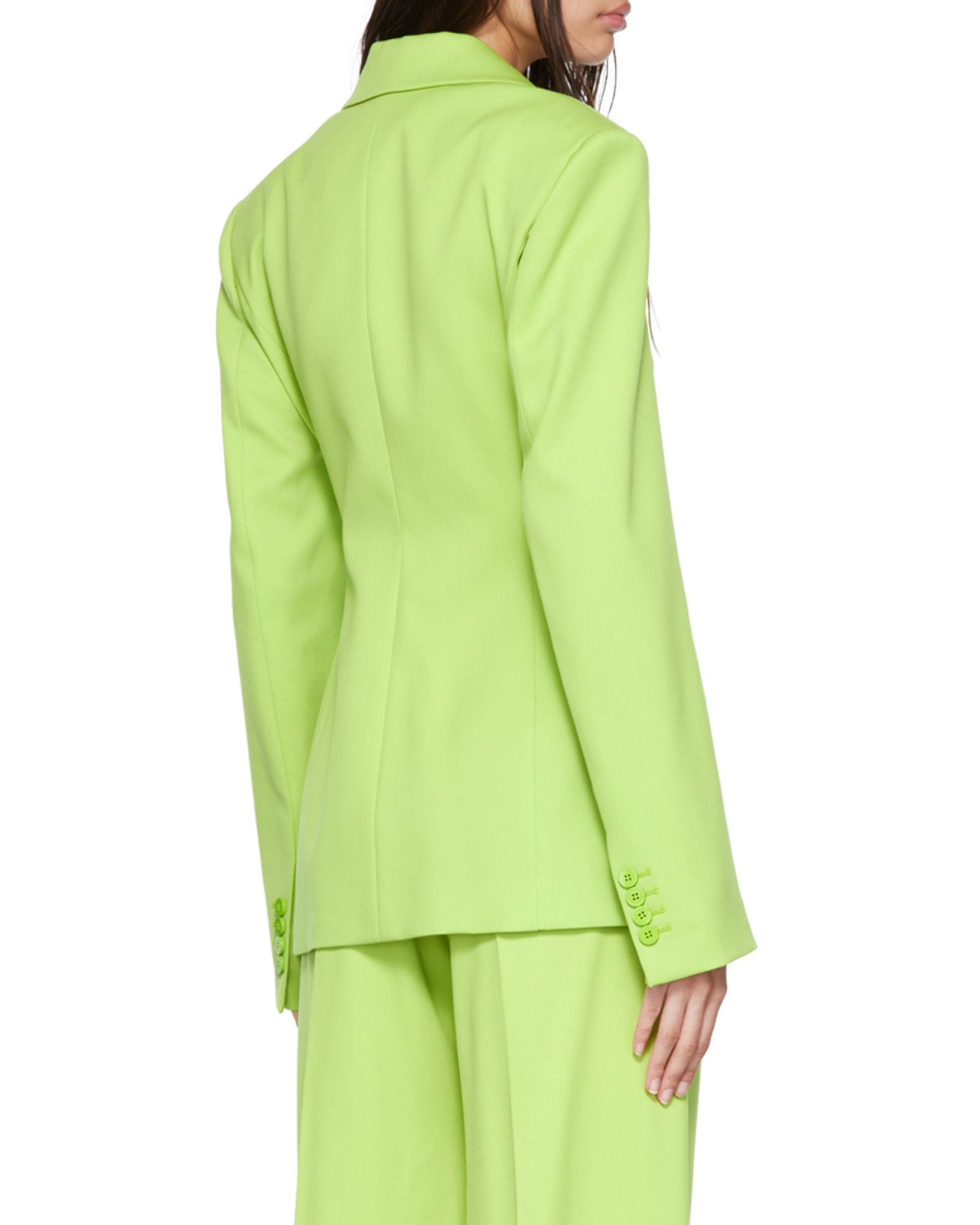 Attico Green Single-breasted Blazer In Yellow