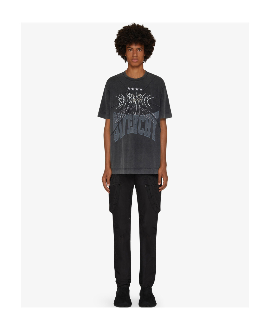 Givenchy Harness Graphic-print Cotton-jersey T-shirt In Gray