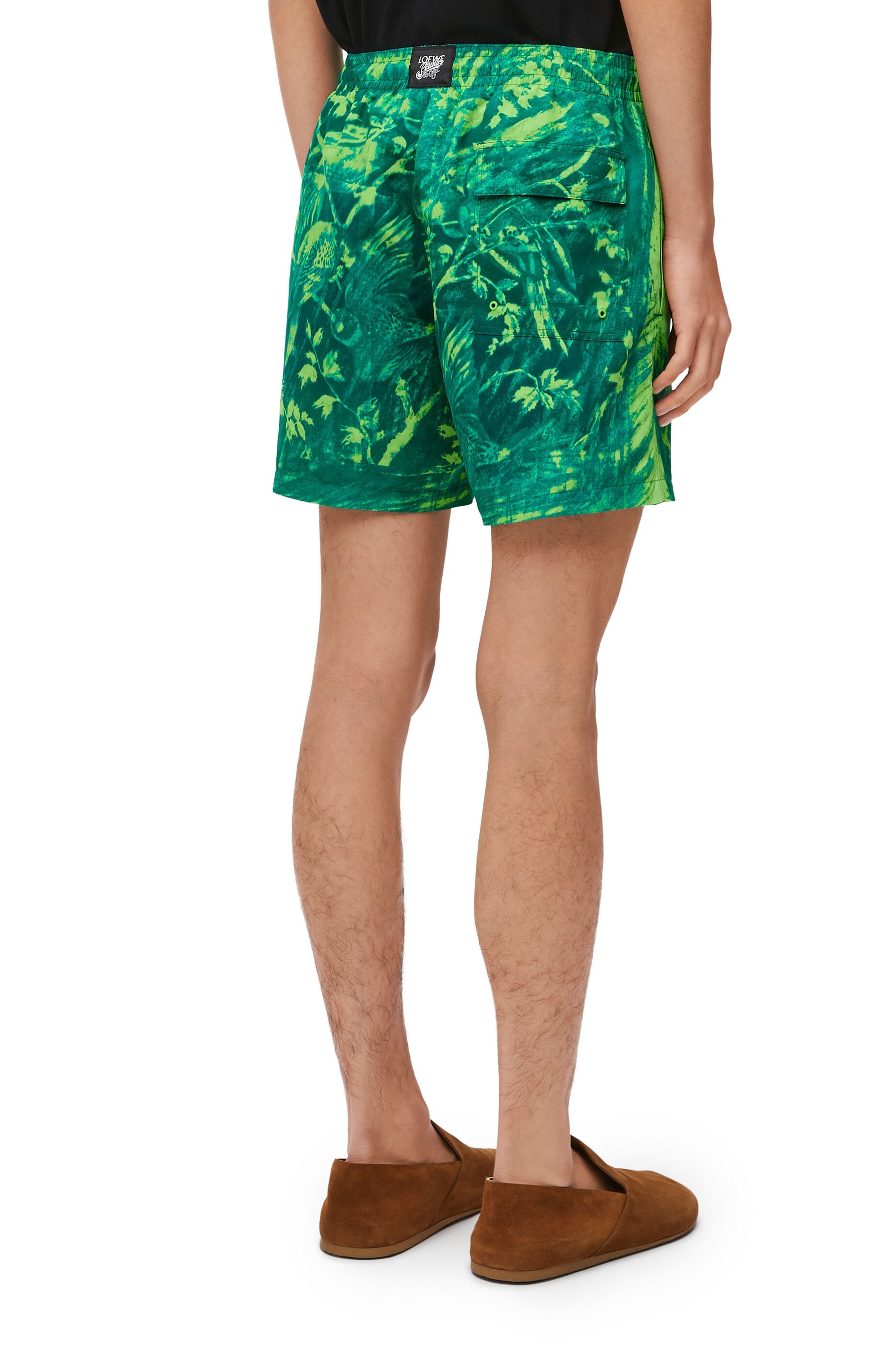 Loewe Graphic-print Drawstring Swim Shorts In Green