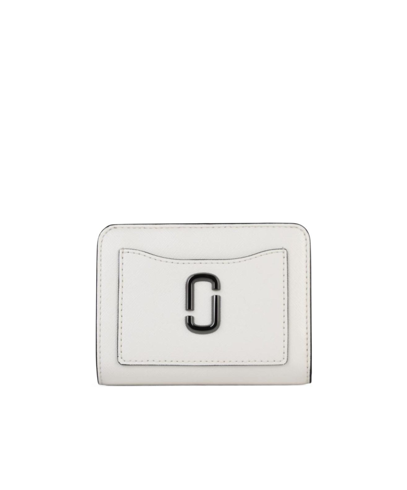 Marc Jacobs White Leather Mini Utility Snapshot Wallet In White