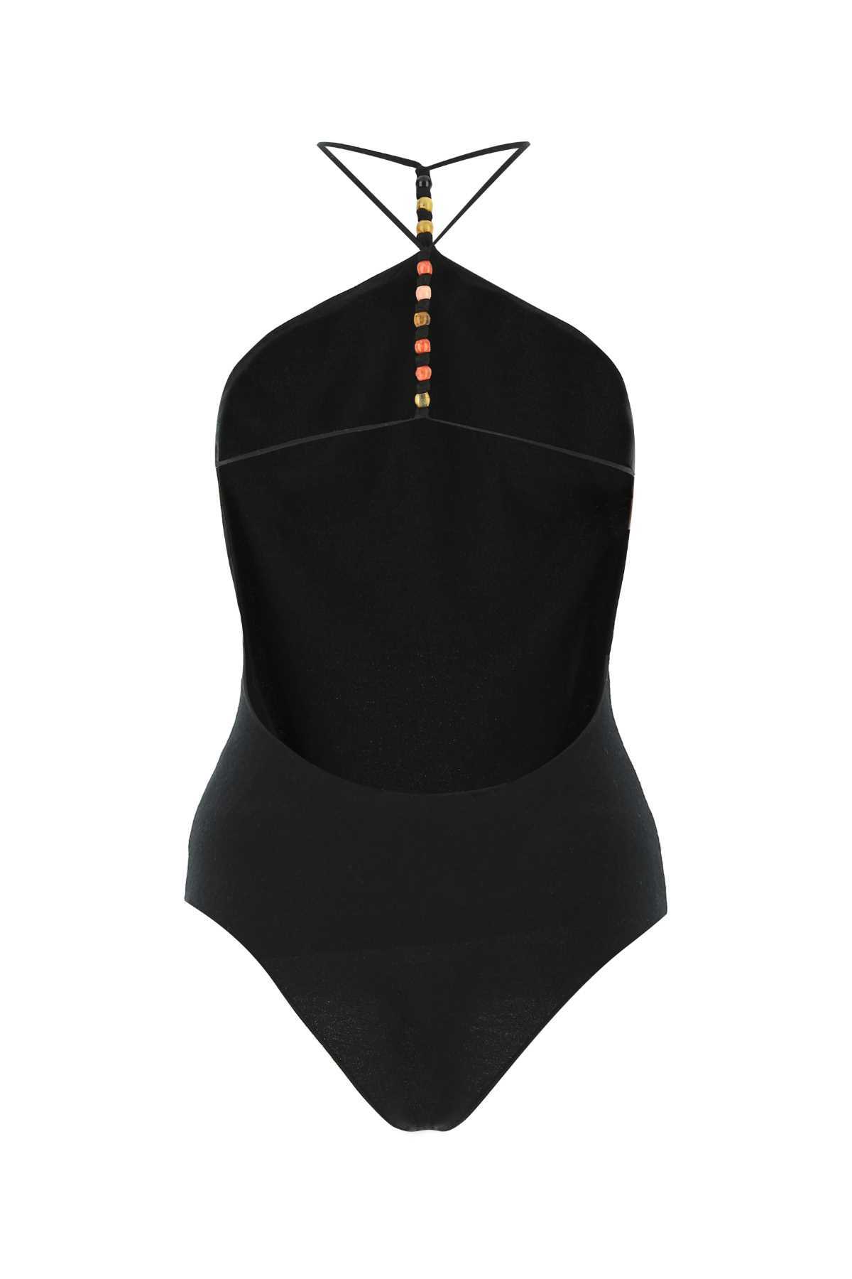 Bottega Veneta Black Stretch Cashmere Blend Bodysuit In Black