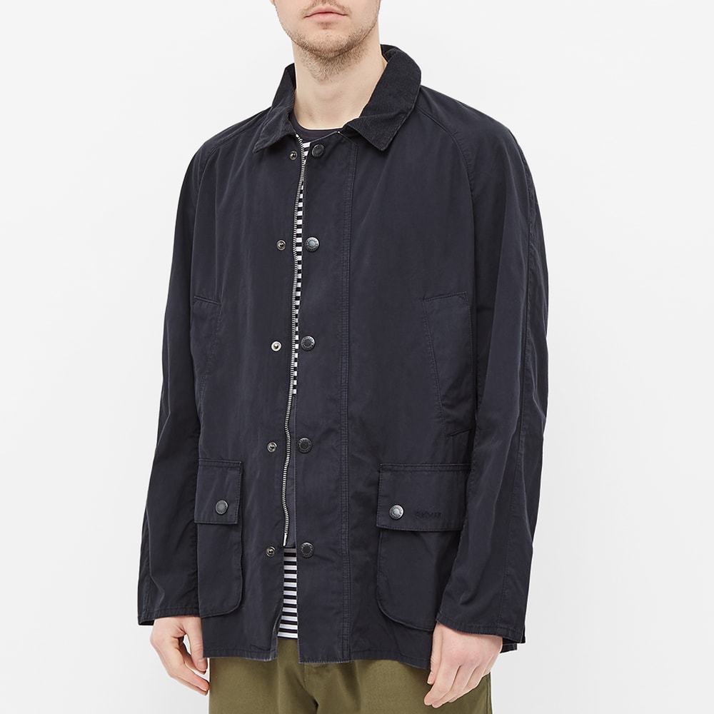 Shop Barbour Navy Blue Long-sleeved Casual Jacket In Black