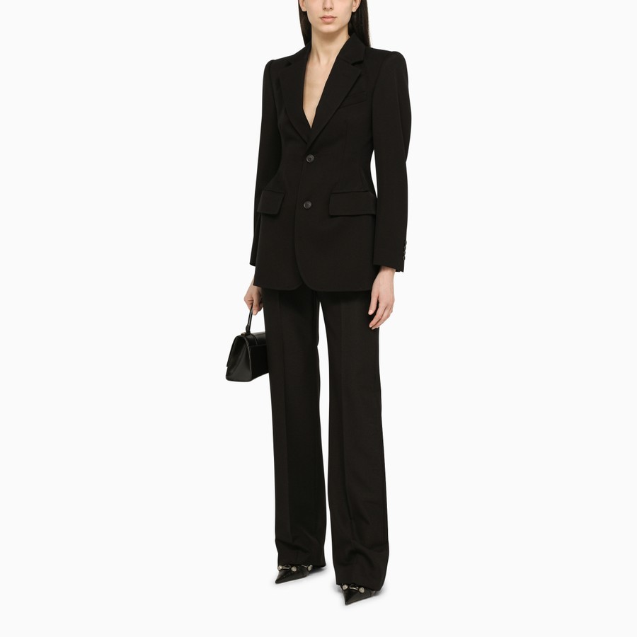 Balenciaga Single-breasted Wool Blazer In Black