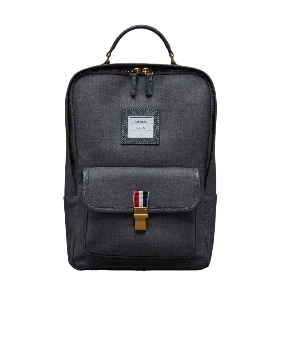 Thom Browne School Twill Backpack In Black