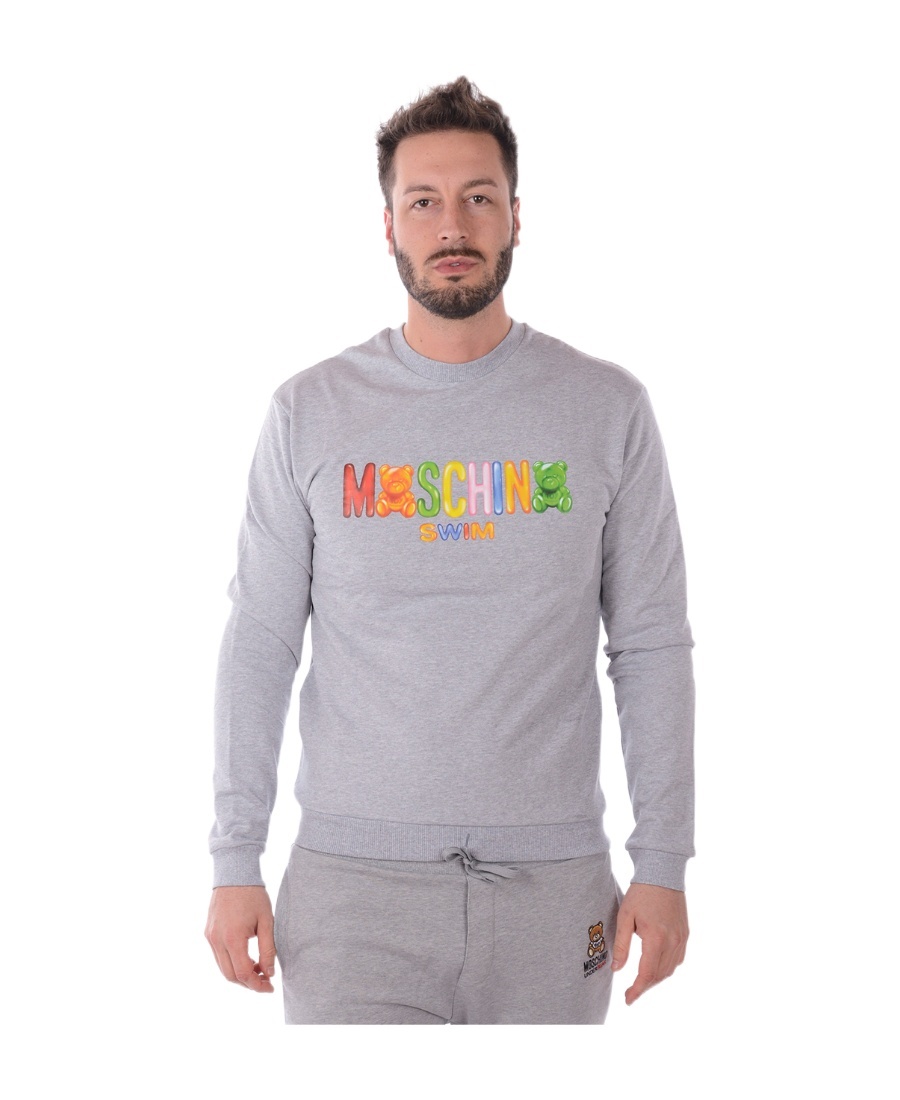 Moschino Round-necked Sweater In Gray